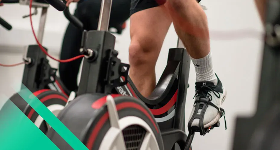 Person on exercise bike